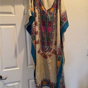 Gypsie Blu Women's Plus Size Kaftans Dresses Polyester Printed Long Caftan Maxi